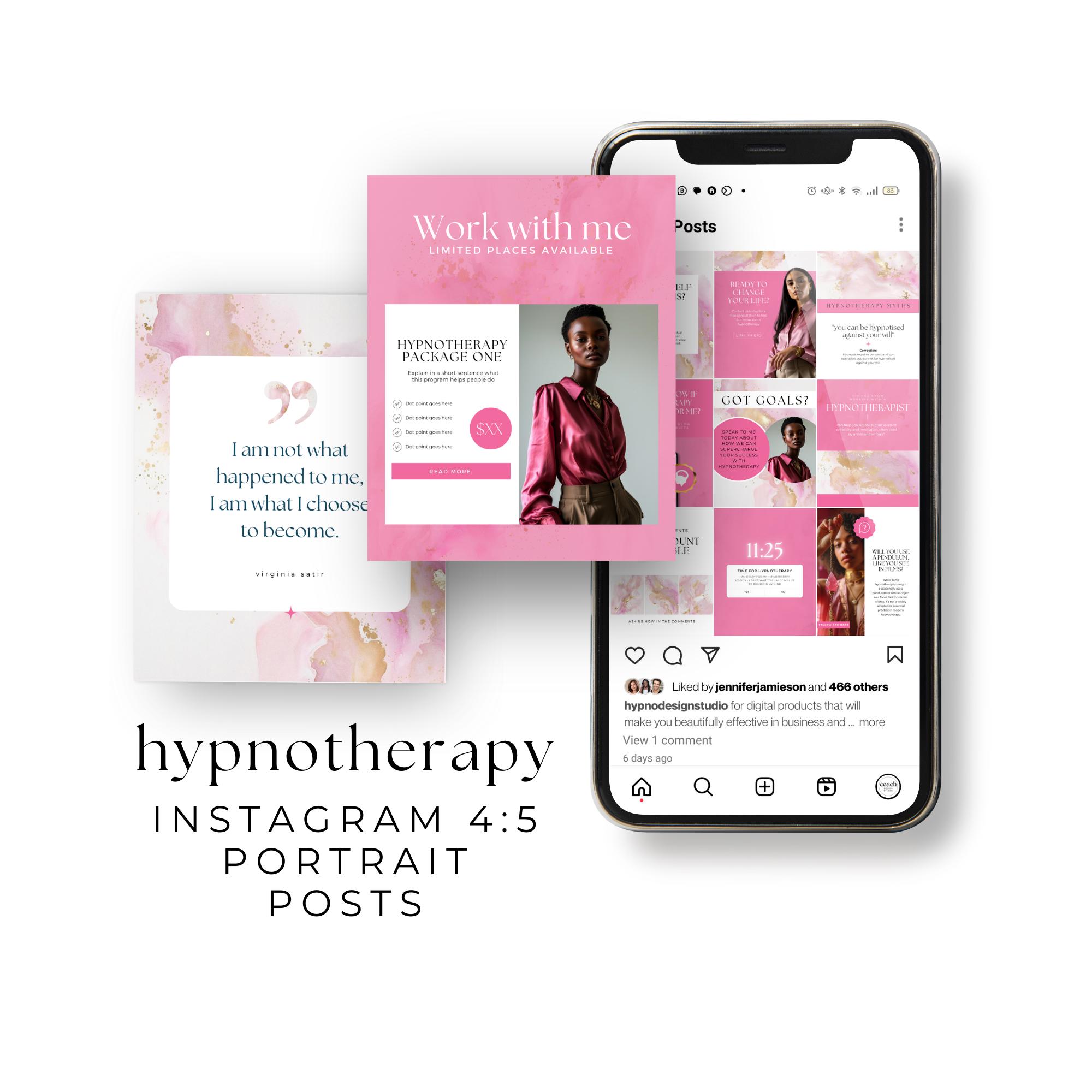 Hypnotherapy Social Media Posts Canva Template, Hypnosis Instagram ...