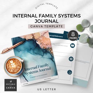 IFS Journal Canva template Internal Family Systems Worksheets Parts Therapy Workbook Questions Parts Work Prompts Editable Printable