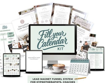Lead Magnet Funnel Kit Canva Templates Freebie Challenge Funnel System for Hypnotherapists Coaches Wellness Pros with Social Media Posts
