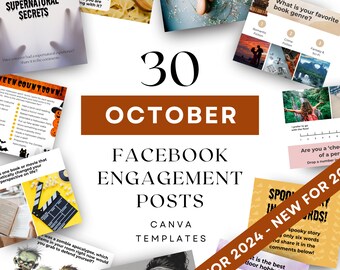 Facebook Group Engagement Posts October 2024, Fun Halloween Membership Engagement Posts, Instant Digital Download, Canva Templates | FB01