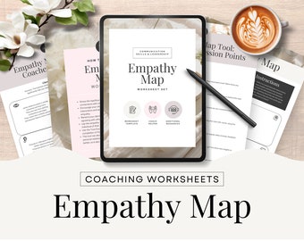 Coaching Worksheet Empathy Map, Canva template, Relationship building, Coach Tools & Resources Self Development Editable CW1