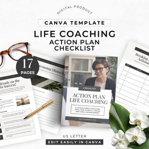 Coaching Action Plan Template Goal Setting Worksheet Client Development Tools Coaching Resources Editable Canva Template Professional