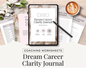 Career Coach Template, Coaching Worksheets, Canva template, Dream Career Journal for Clients, Resources Done For You, Editable Printable CW1