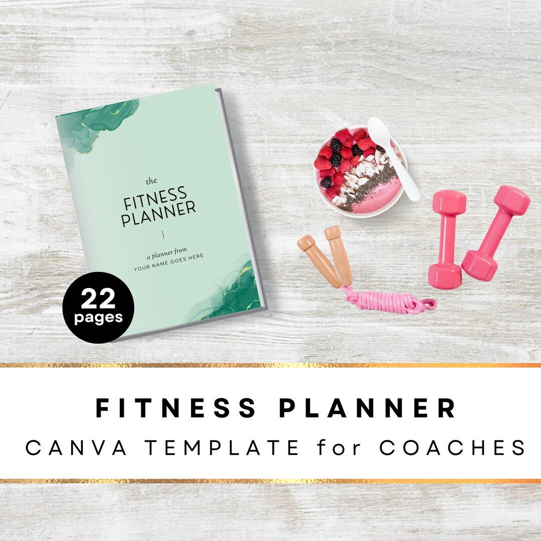 Fitness Planner Journal Printable, Health Coach Template, Workout