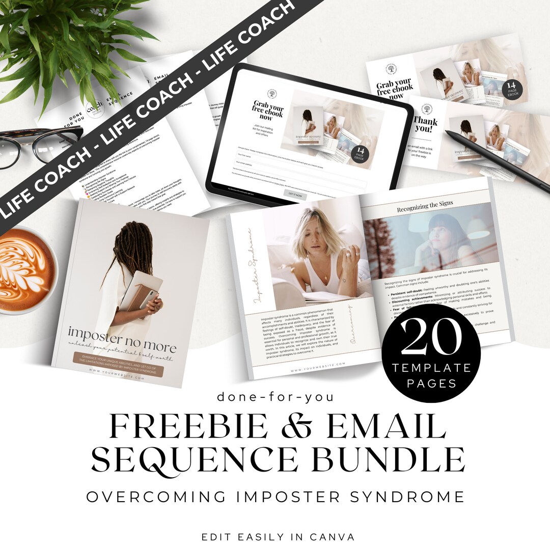 Imposter Syndrome Lead Magnet Bundle for Life Coaches, Freebie and ...