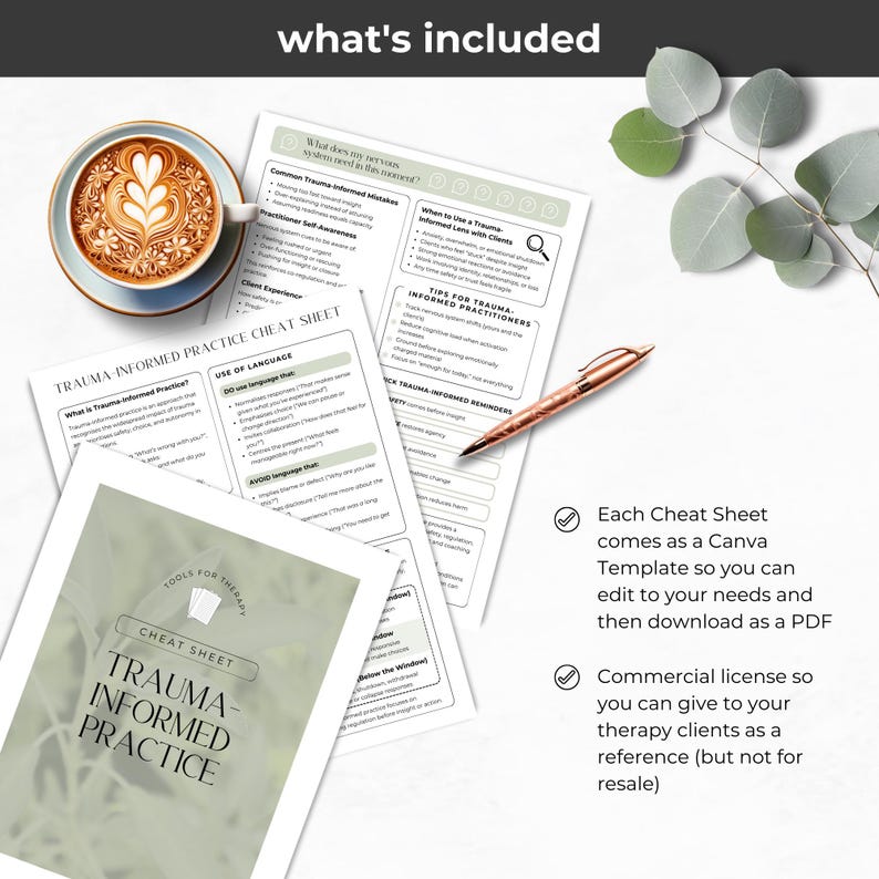 Nervous System Regulation Cheat Sheets Trauma Informed Therapy Client ...