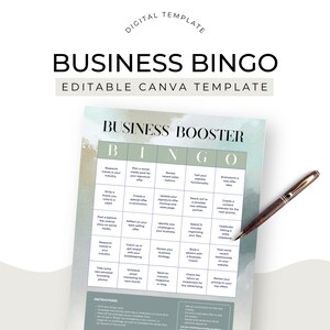 Business Coach Sales Funnel Lead Magnet Bingo Card Challenge Freebie Canva Template Service Based Business Booster Coaching Editable