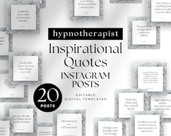 Insta Posts Quotes Canva Template Hypnotherapy Inspirational Instagram IG Feed Social Media Hypnosis Life Coach Promo Elegant Marble LM