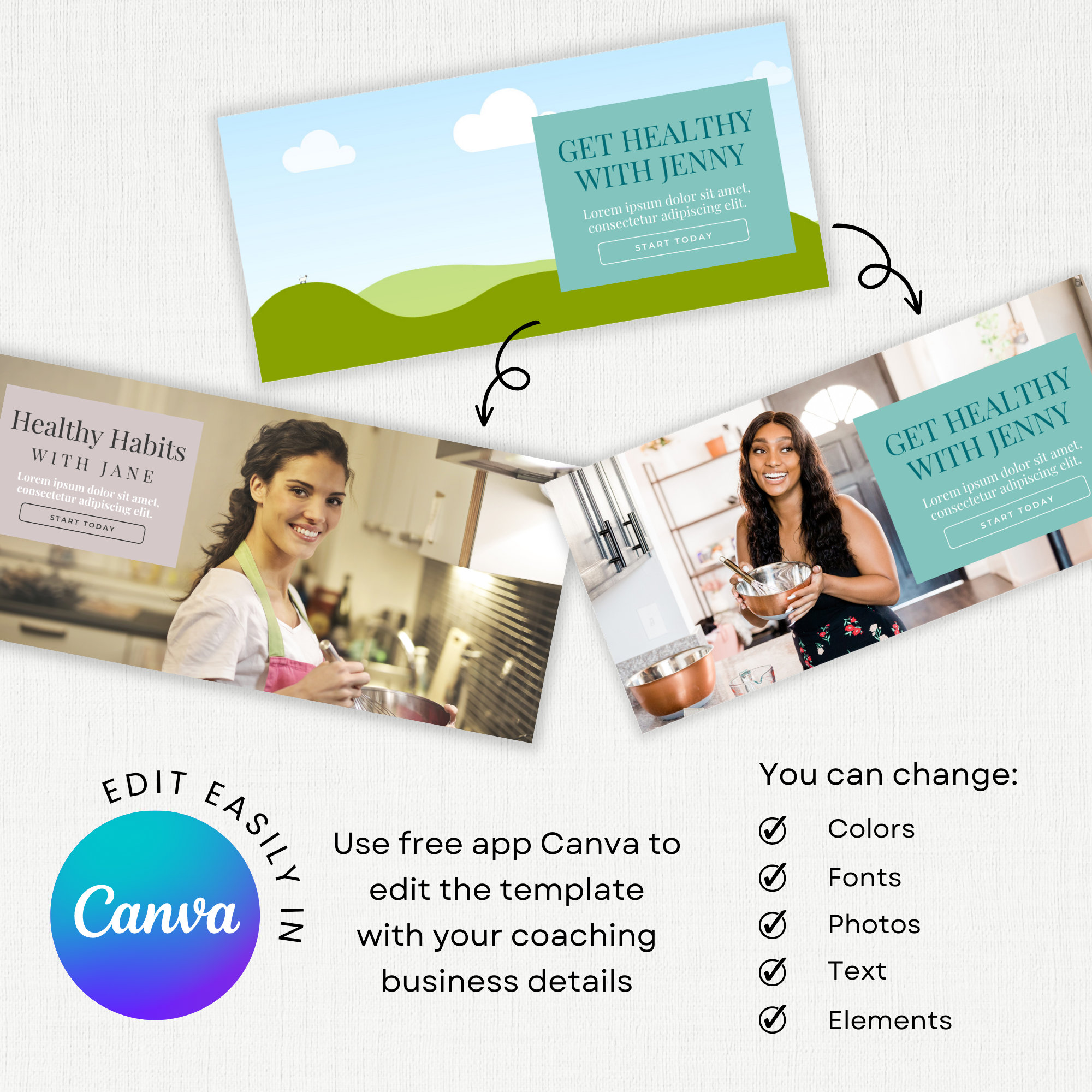 Health Coach Canva Website Template, Coaching Landing Page, Wellness ...