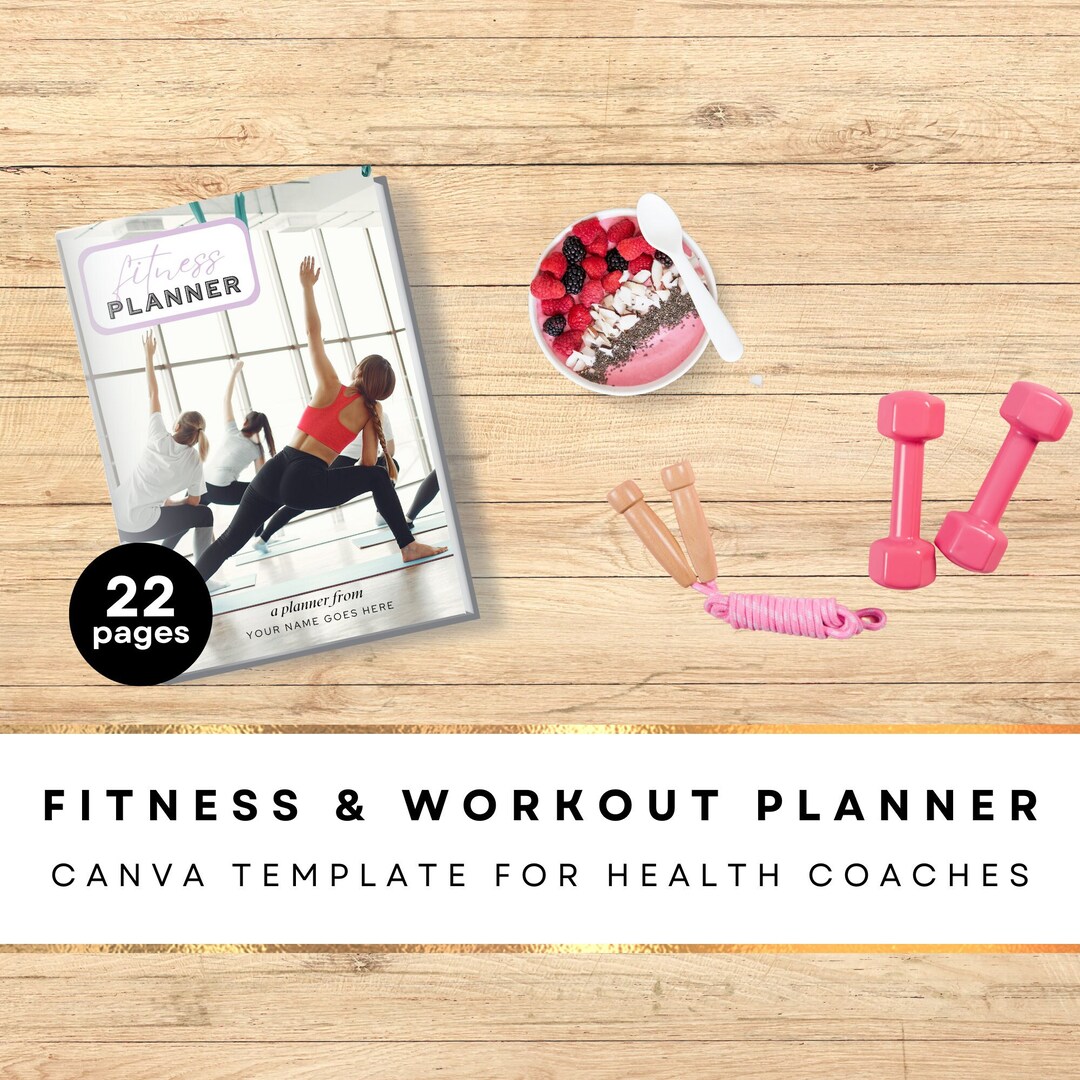 Purple Workout Planner Book Health Coach Template Fitness Etsy