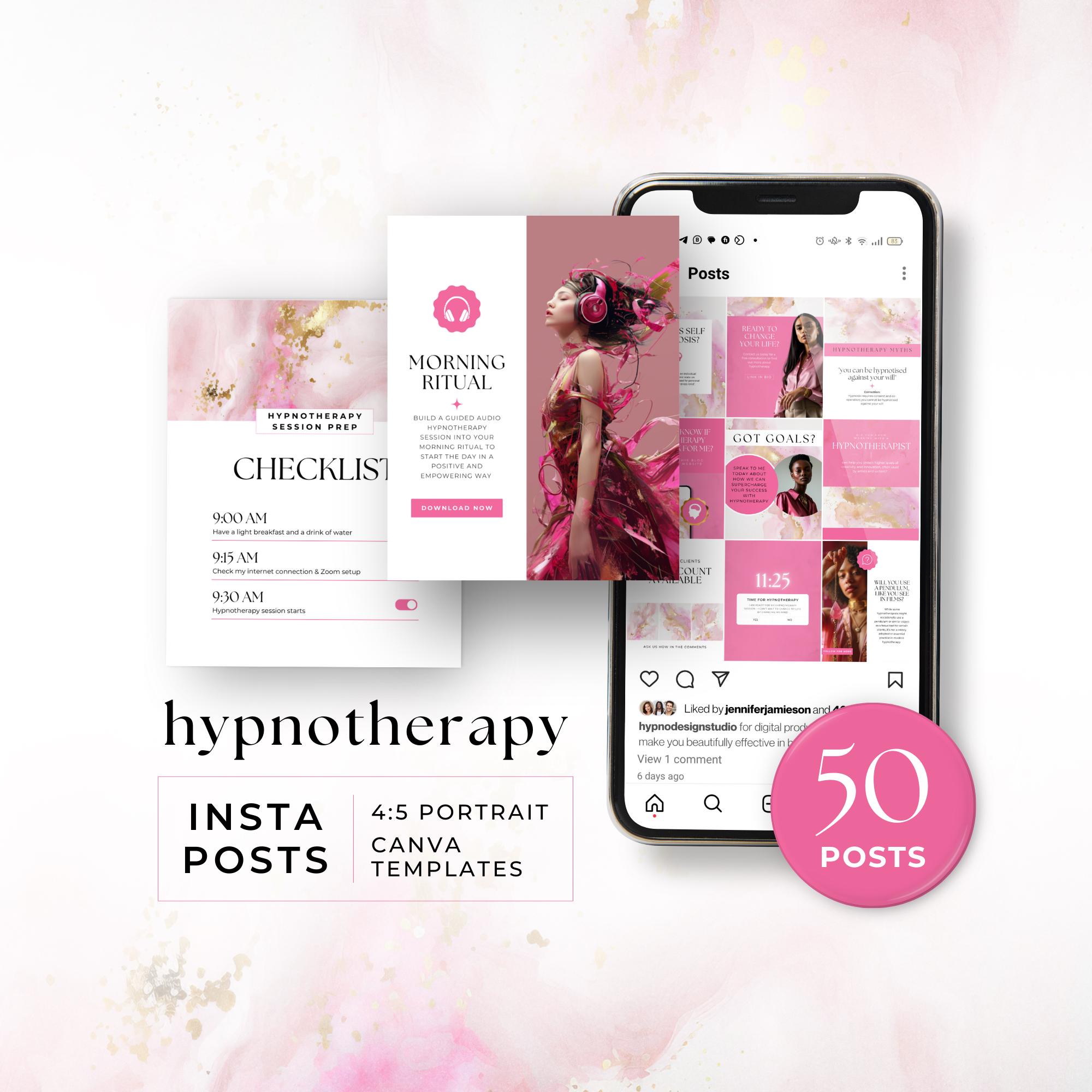 Hypnotherapy Social Media Posts Canva Template, Hypnosis Instagram ...