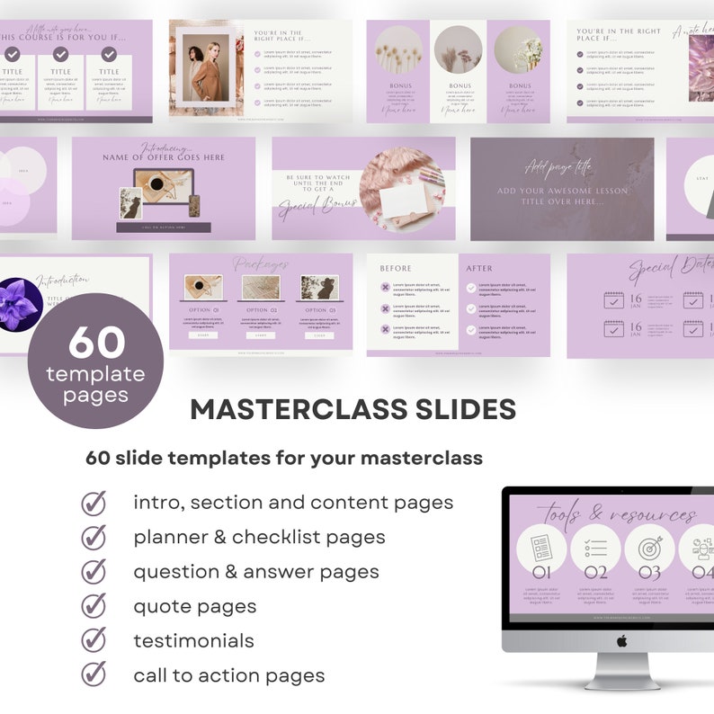 Masterclass Bundle CANVA TEMPLATE, Course Webinar Presentation ...