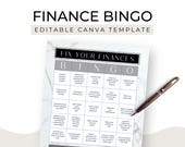 Financial Coaching Freebie Fix your Finances Bingo Card Canva Template Lead Magnet Entrepreneur Sales Funnel Freebie Editable US Letter