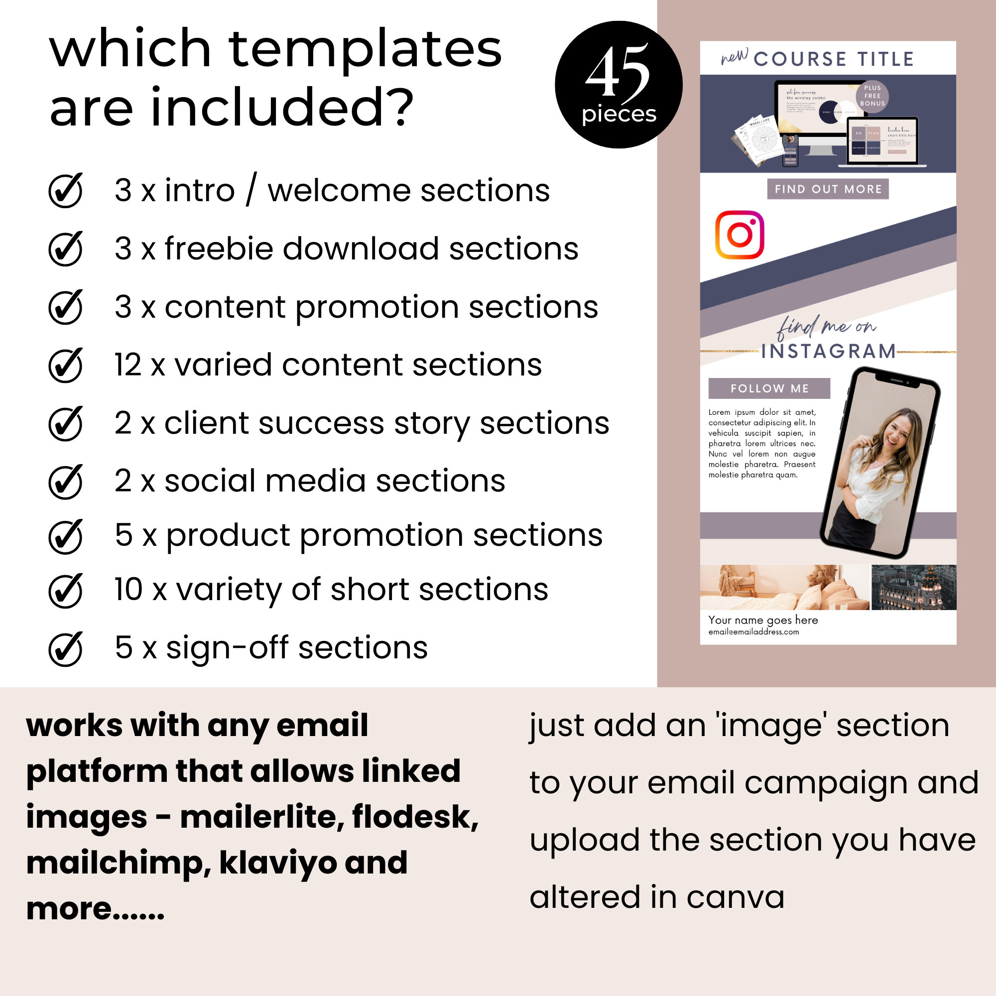 250+ premium email templates | easy to edit in canva... Canva Email Template Bundle Canva Template for Email Mailerlite ...