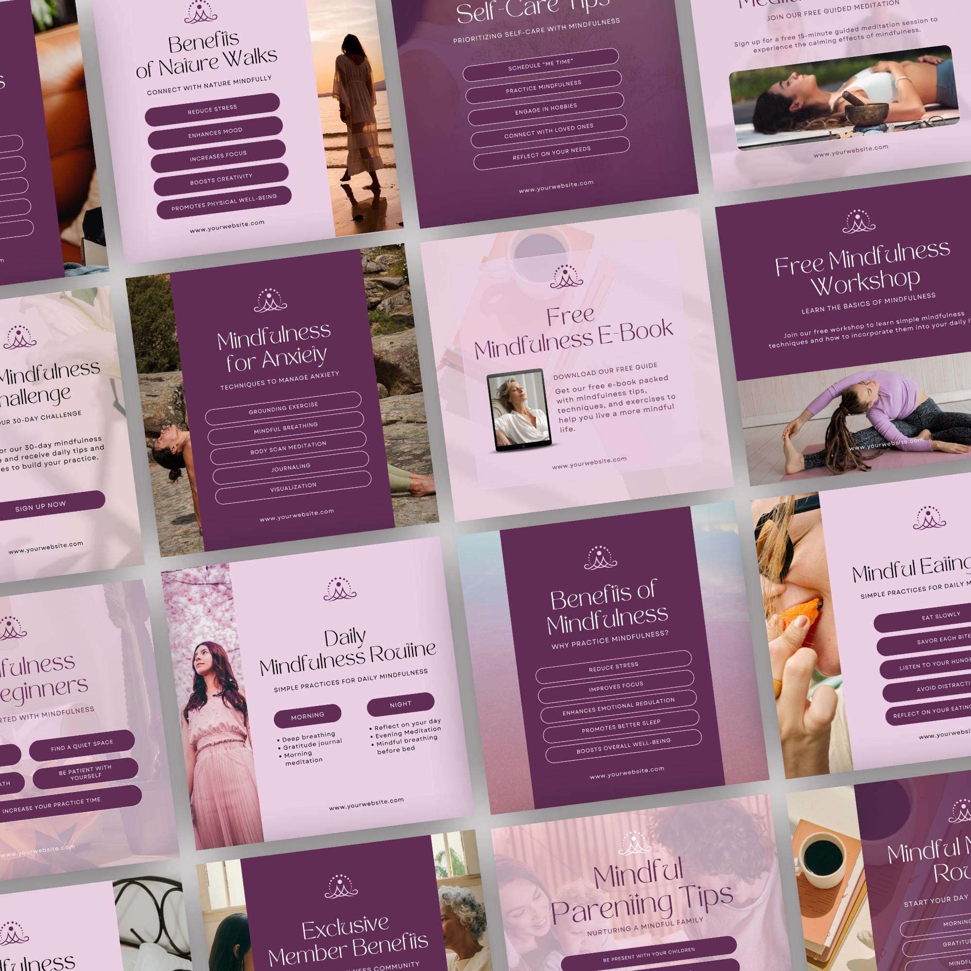 Mindfulness Coach Canva Instagram Holistic Wellbeing Coach Social Media ...