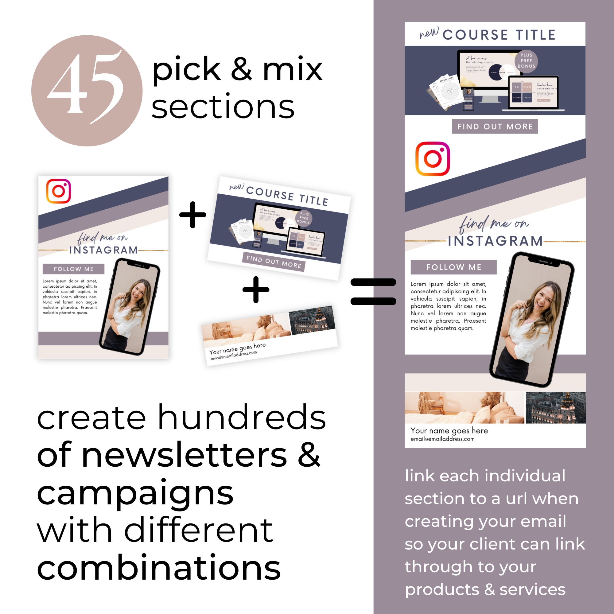 250+ premium email templates | easy to edit in canva... Canva Email Template Bundle Canva Template for Email Mailerlite ...