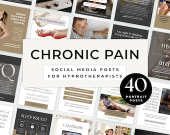 Hypnotherapist Chronic Pain Niche Social Media Canva Templates Hypnotherapy Promo Hypnotherapists Fibromyalgia Migraines Arthritis Neutral