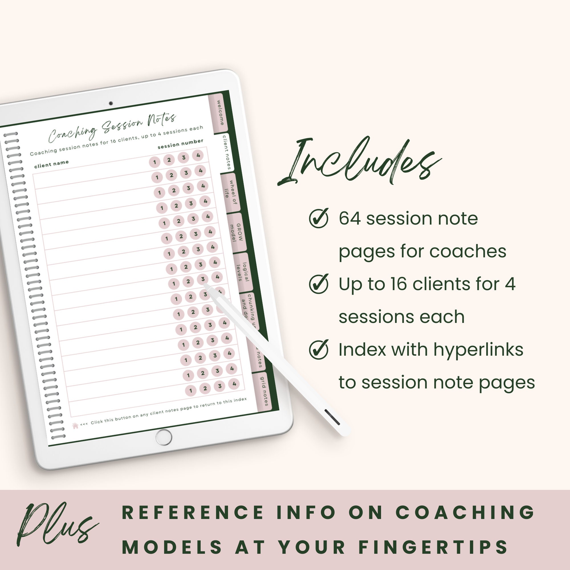Performance Coaching Session Notes Coaching Session Notes DIGITAL Planner for Goodnotes or Notability on ...