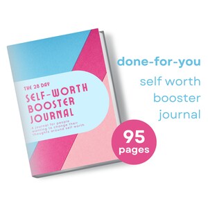 Self Worth Booster Journal, Done for You Freebie, Lead Magnet, Playbook, ebook, Canva Template, DIGITAL Download US Letter & A4 | DFY