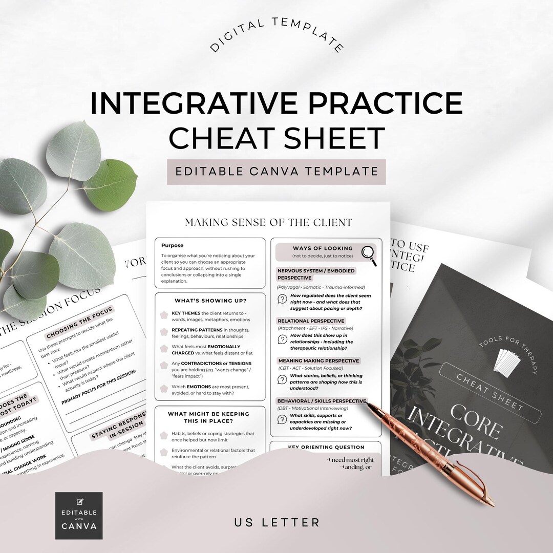 Integrative Therapy Worksheets Setting Session Focus, Pacing and Ending ...