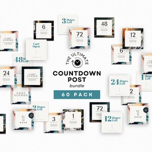 Canva Template Countdown Posts for Coaches and Course Creators, Instagram, Cart close, Create urgency, Course Offer Launch Social Media