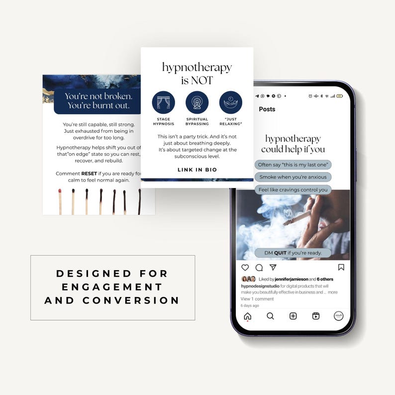Hypnotherapist Instagram Bundle Canva Template, Hypnotherapy Social ...