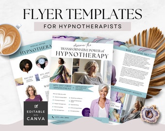 Hypnotherapy One Page Advert Printable, Canva Template, Hypnotherapist Flyer, Hypnosis Promo, Small Business Marketing Discount Offer PP