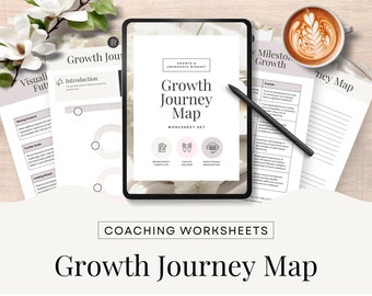 Growth Journey Worksheet, Mindset development, Life Coach Resources, Coaching Tools, Digital Download Canva Template Editable Printable CW1