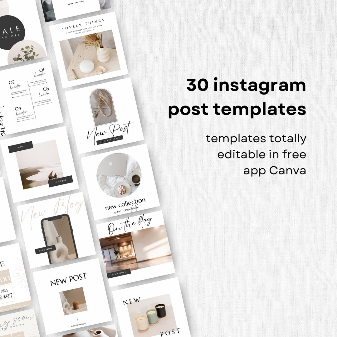 Canva Template Instagram Clean Minimal Aesthetic, Social Media Posts ...