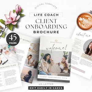 Coaching Client Onboarding Canva Template, Welcome Packet for New Clients, Coaching Business, US Letter size, Digital Download | NU11