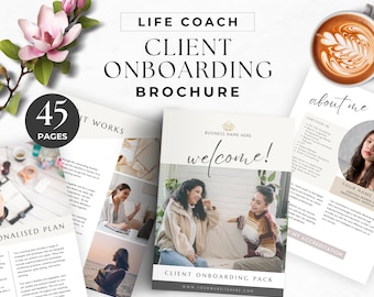 Coaching Client Onboarding Canva Template, Welcome Packet for New Clients, Coaching Business, US Letter size, Digital Download | NU11
