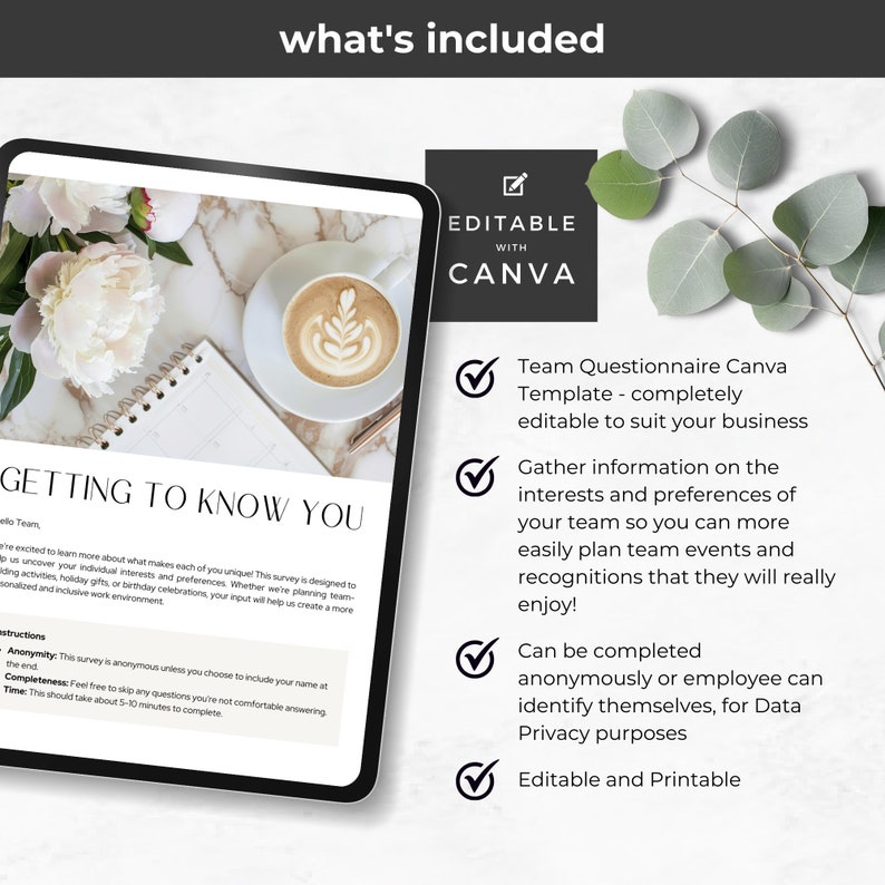 New Team Questionnaire.pdf Co-worker Questionnaire New Team Bonding Survey Canva Template Team ...
