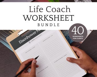 Editable Life Coach Worksheets Canva Templates Coaching Session Tools Instant Download Printable PDF Personal Development Sheets