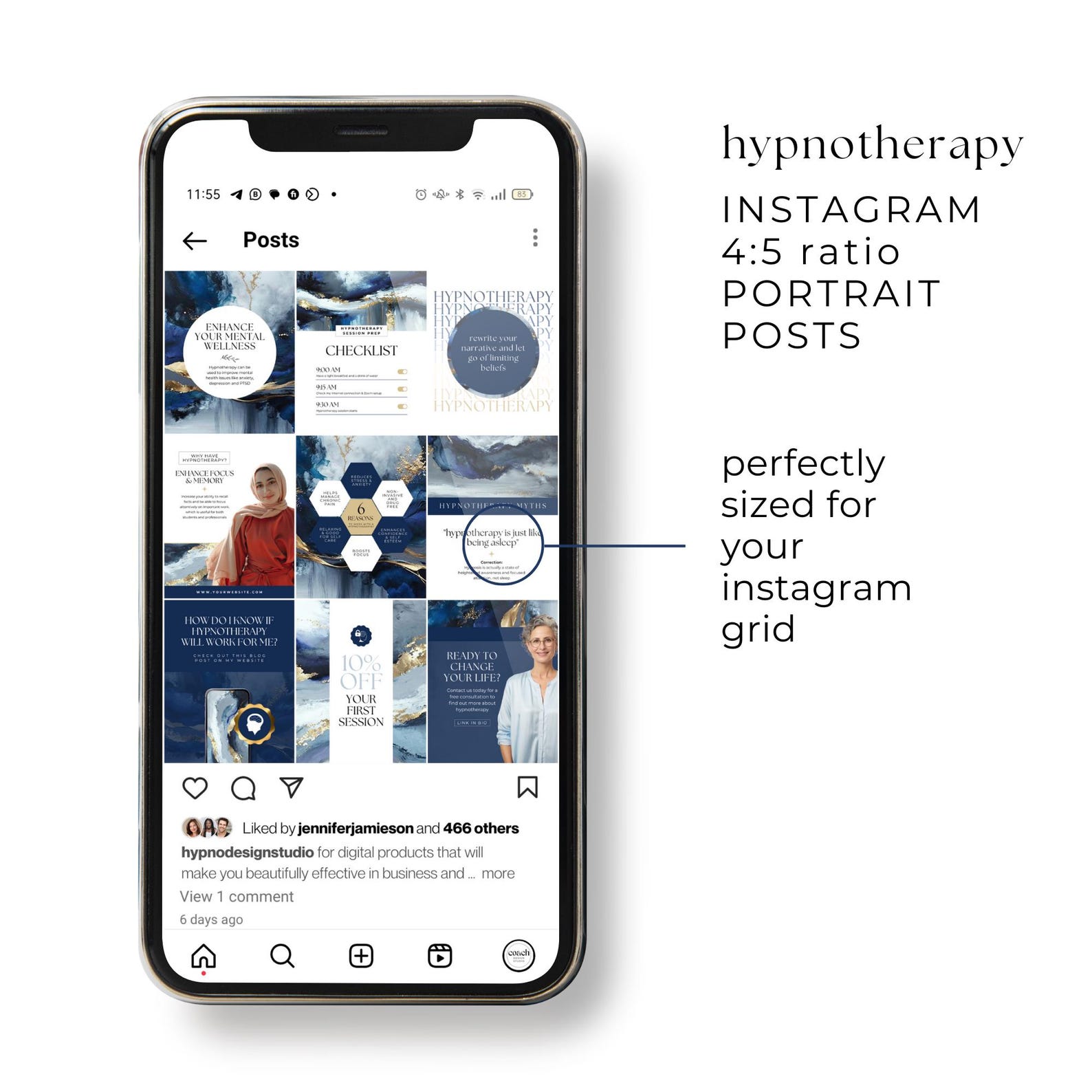 Hypnotherapy Insta Posts Canva Template, Hypnotherapist Instagram IG ...