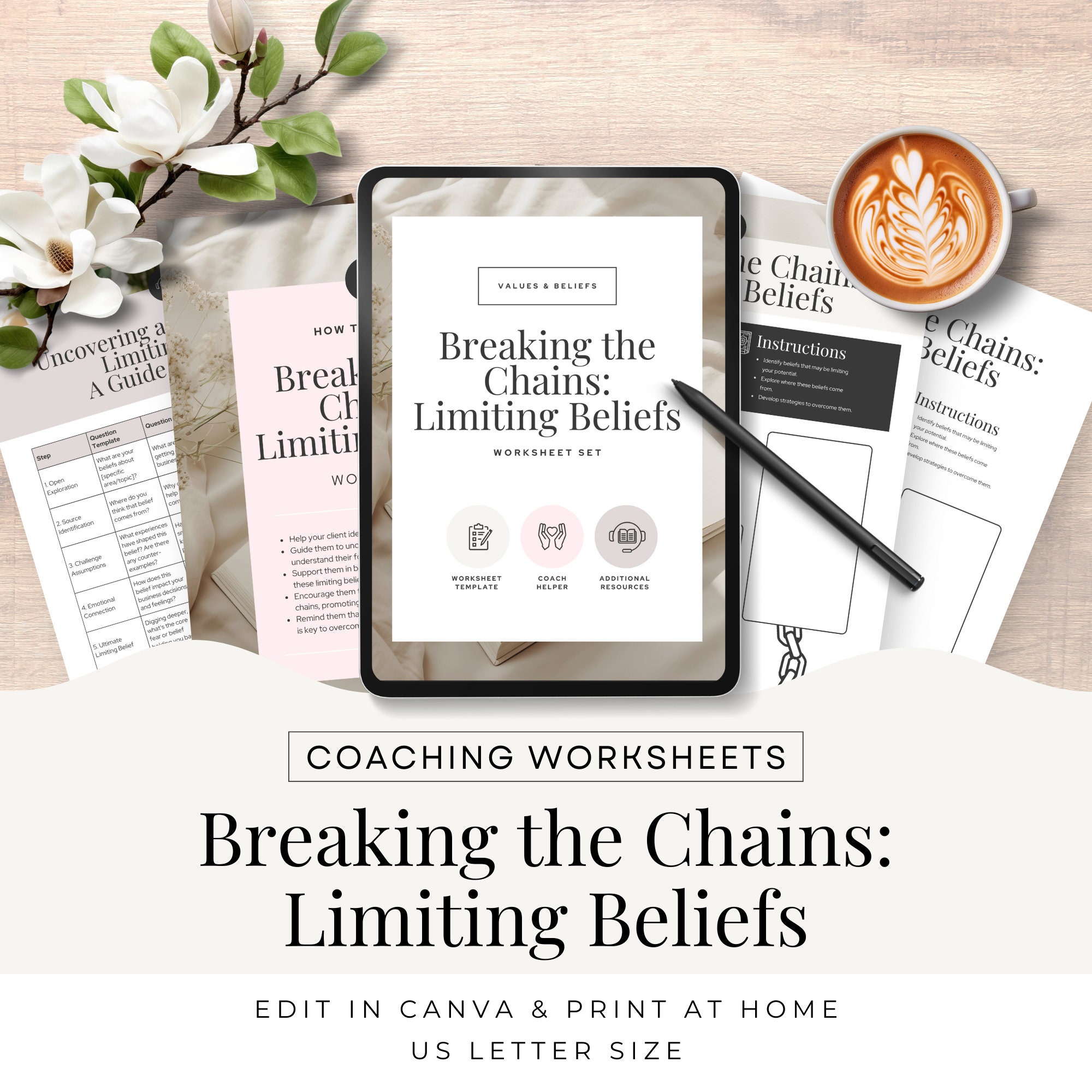 Limiting Beliefs Done for You Worksheet, Life Coach Therapist Tools ...