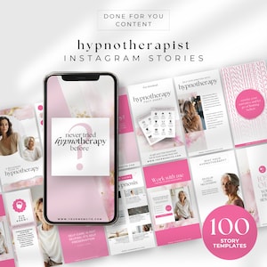 IG Story Hypnosis Business Engagement Editable Canva template, Hypnotherapy Business Insta feed Stories Hypnotherapist Instagram Hot Pink PG