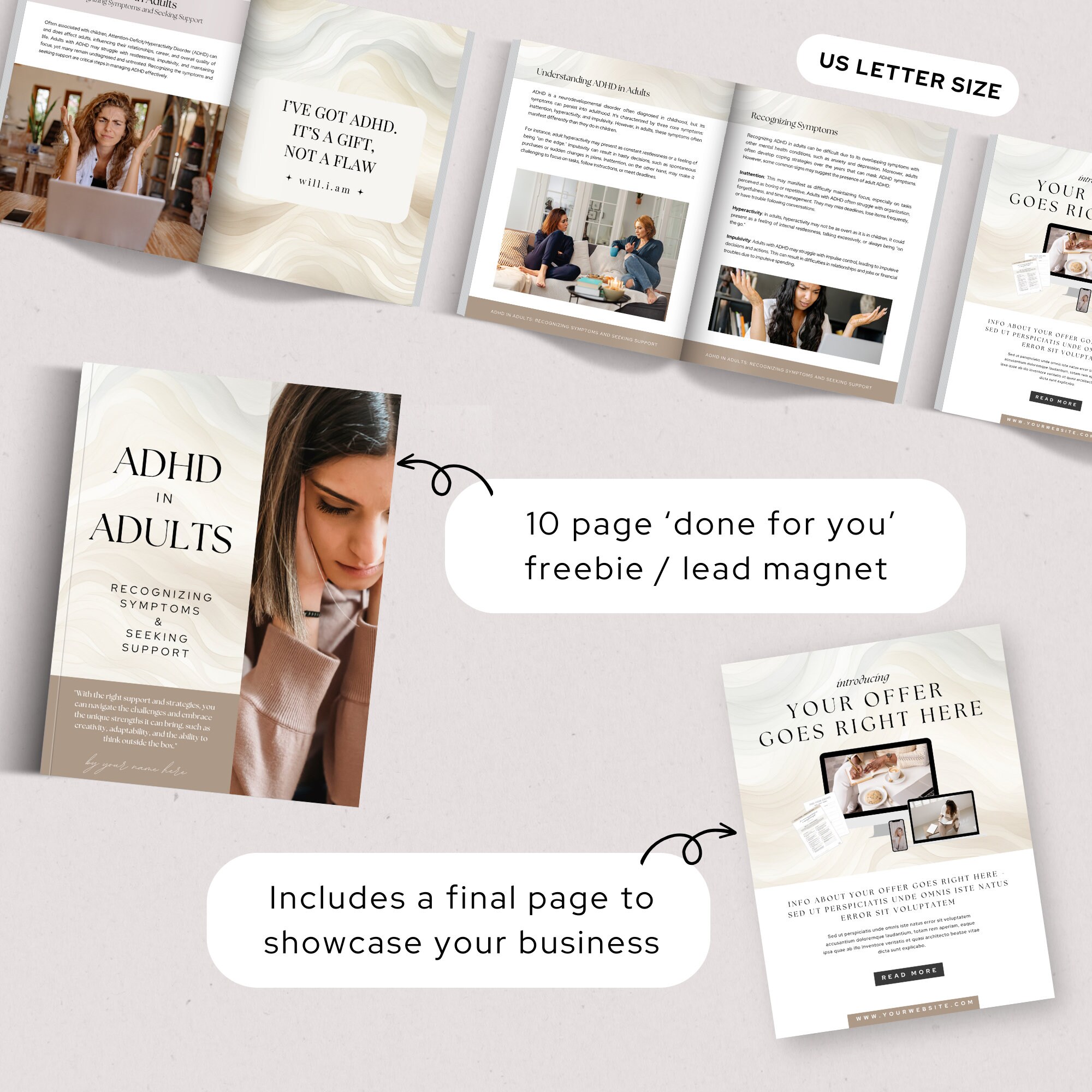 ADHD Life Coach Freebie and Email Sequence, Lead Magnet Canva Template ...