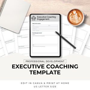 Executive Coaching Template Career Coach Planner Leadership Development Tools Corporate Leader Coaching Goals Action Canva Template