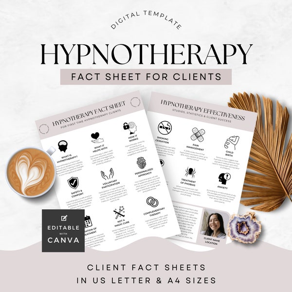 Hypnotherapy Onboarding, Fact Sheet for Clients new to Hypnosis, Hypnosis Customer Welcome Packet, Marketing Essentials for Hypnotherapist