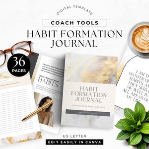 Habit Formation Workbook Canva Template for Therapists and Health Coaches Wellbeing Worksheet Bundle Mental Wellness Healthy Habits