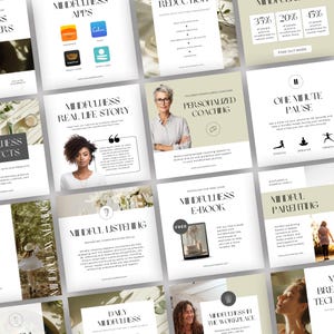 Mindfulness Coach Social Media Canva Template Meditation Instagram ...