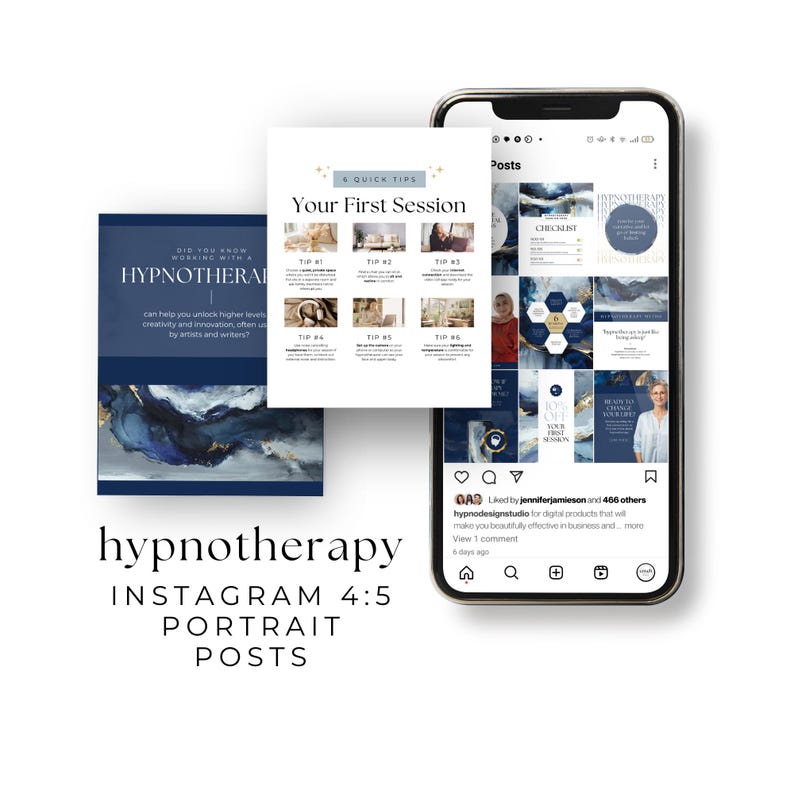 Hypnotherapy Insta Posts Canva Template, Hypnotherapist Instagram IG ...