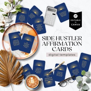 Side Hustler Affirmation Cards, Positivity for New Small Business Owners, Freebie Lead Magnet Done for You, DIGITAL Template Download