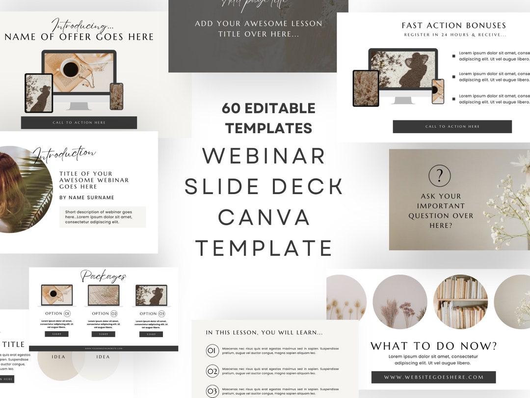 Webinar Template & Slide Deck Template Canva, Course Presentation ...