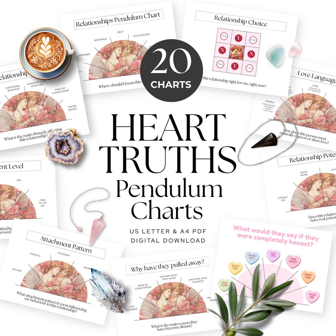 Heart Truths Pendulum Charts for Love Clarity Printable, Relationship ...