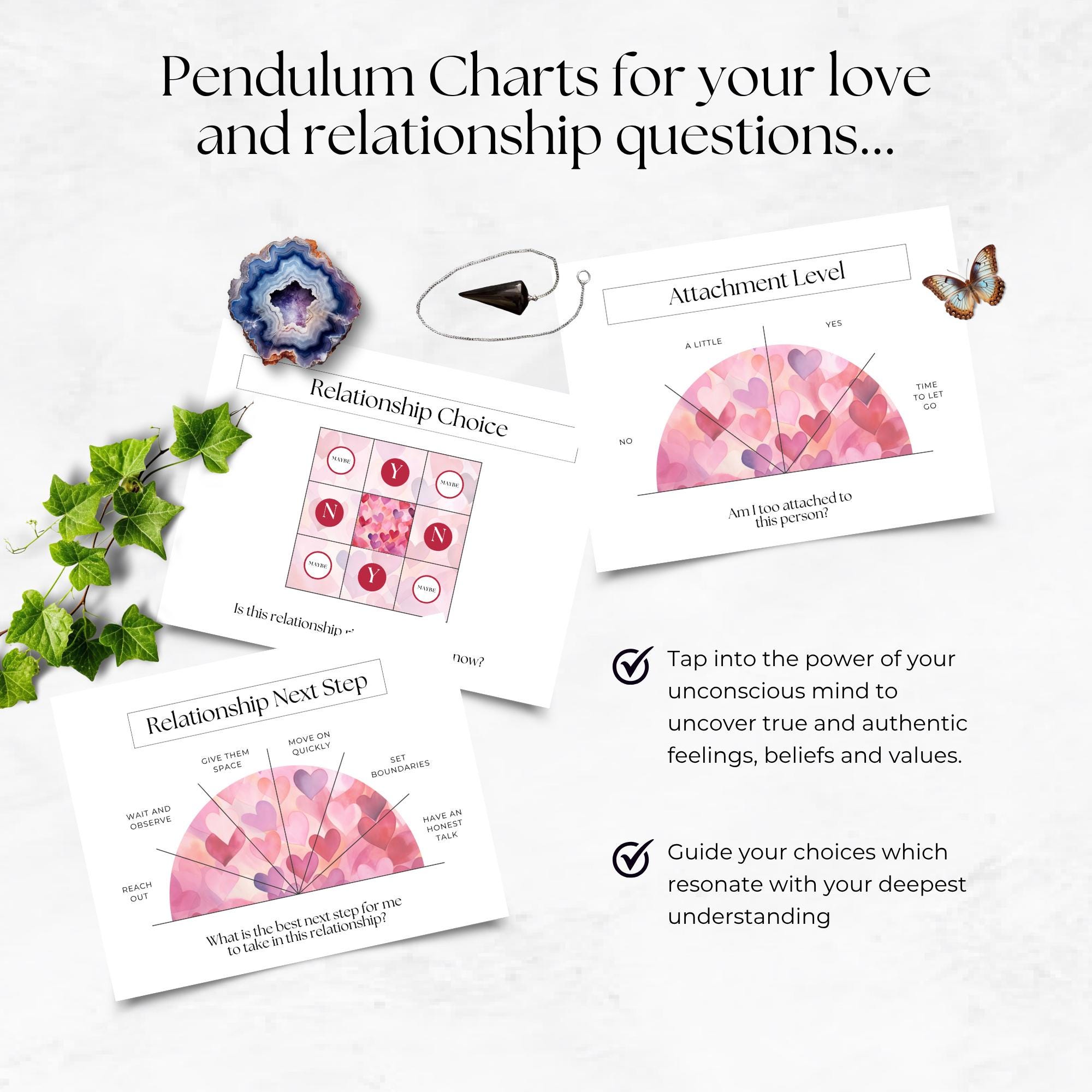 Love Pendulum Charts Printable, Relationship Dowsing Bundle ...
