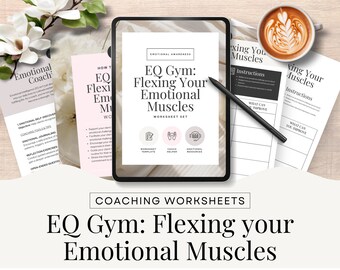 Planilha de Exercícios Emocionais, Modelo Canva, QE, Regulação Emocional, Ferramentas e Recursos para Coaches, Autodesenvolvimento, Editável e Imprimível CW1