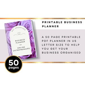 Business Planner, CANVA TEMPLATE for Online Entrepreneurs, Printable US Letter size, Digital Download | PU12