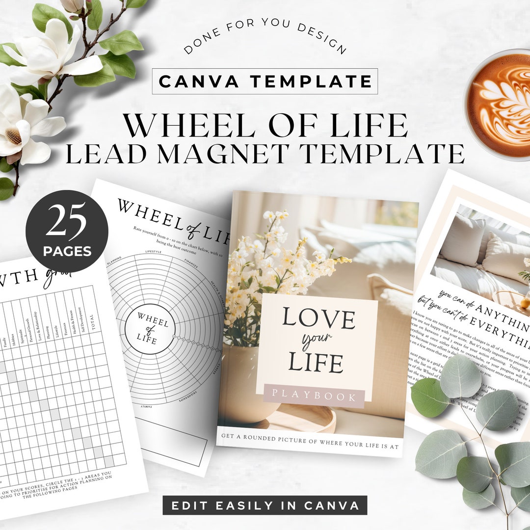 Lead Magnet Template Canva Wheel of Life Done for You Love Your Life ...