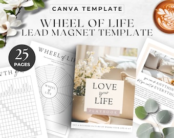 Lead Magnet Template Canva Wheel of Life Done for You Love your Life Client Onboarding Playbook Freebie ebook US Letter | BB07 DFY